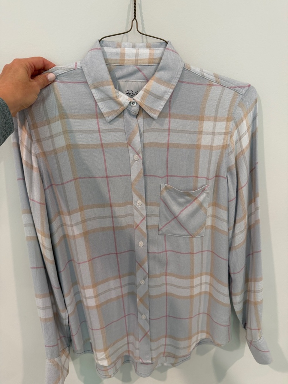 Rails Plaid Button-Down Shirt in Light Blue, Beige & Pink